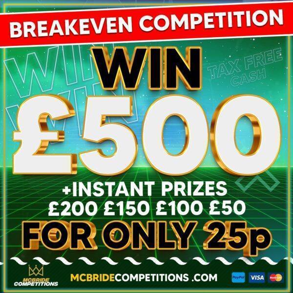 WIN £500 + INSTANT WINS FOR ONLY 25P!! WINNER WEDNESDAY’S!!!